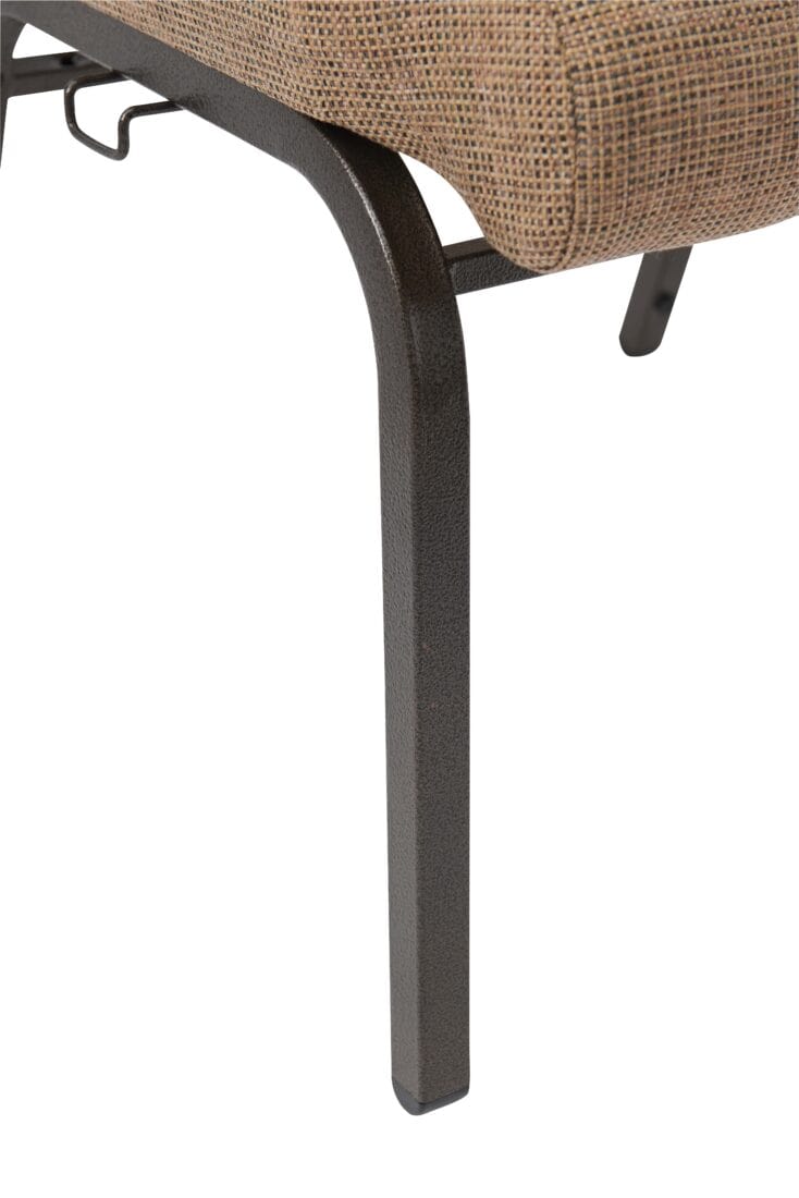 Chivari Tan Fabric Church Chair with Cut-Away Back 20.5