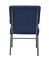 Chivari Indigo Fabric Church Chair with Cut-Away Back 20.5" Wide Silver Vein Steel Frame CH20IMSV-ZF-T