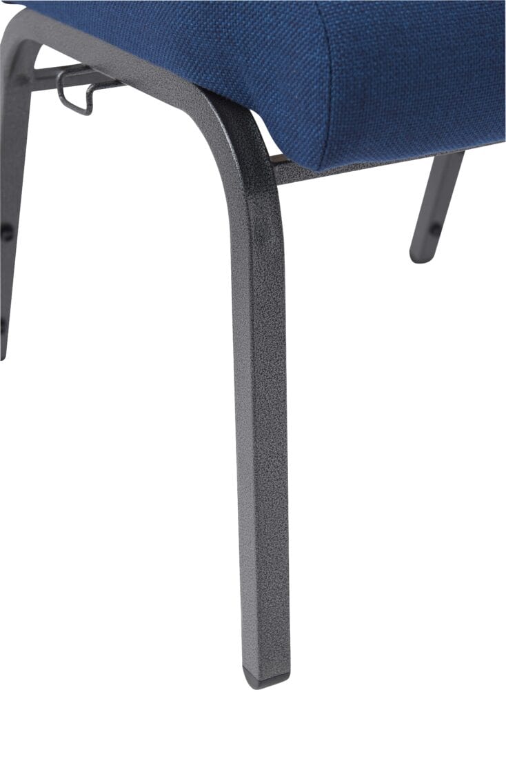 Chivari Indigo Fabric Church Chair with Cut-Away Back 20.5