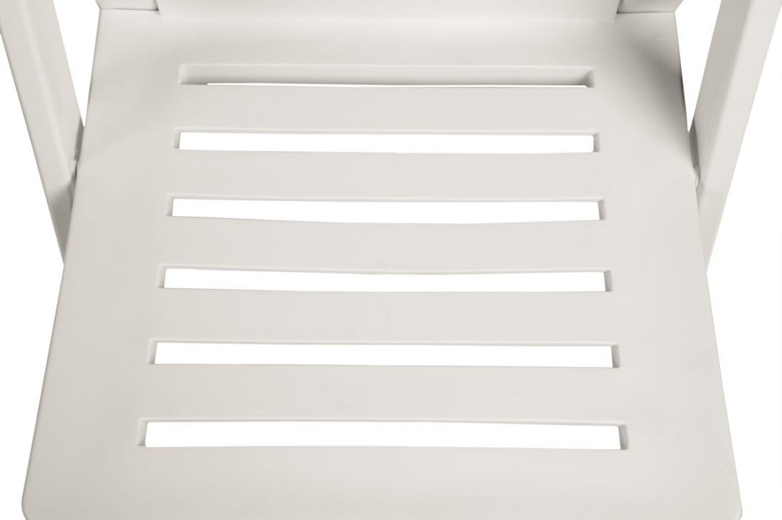 Chivari 100 Chair Pack White Resin Folding Chair Slatted Seat 650 lbs Weight Capacity* 2 Year Total Warranty* CFRW-SLATTED-CX-T-100