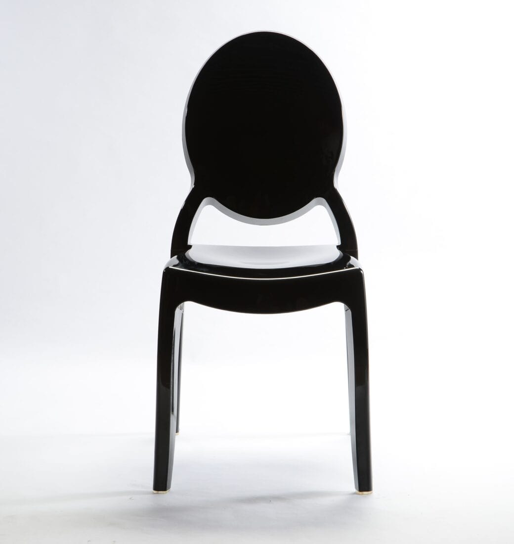 Black Resin Oval Back Sophia Ghost Chair