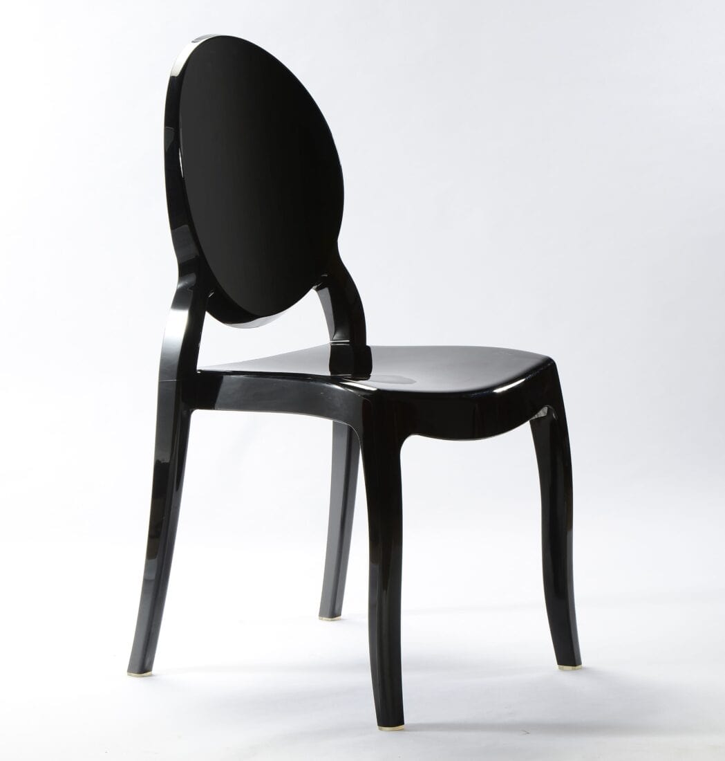 Black Resin Oval Back Sophia Ghost Chair
