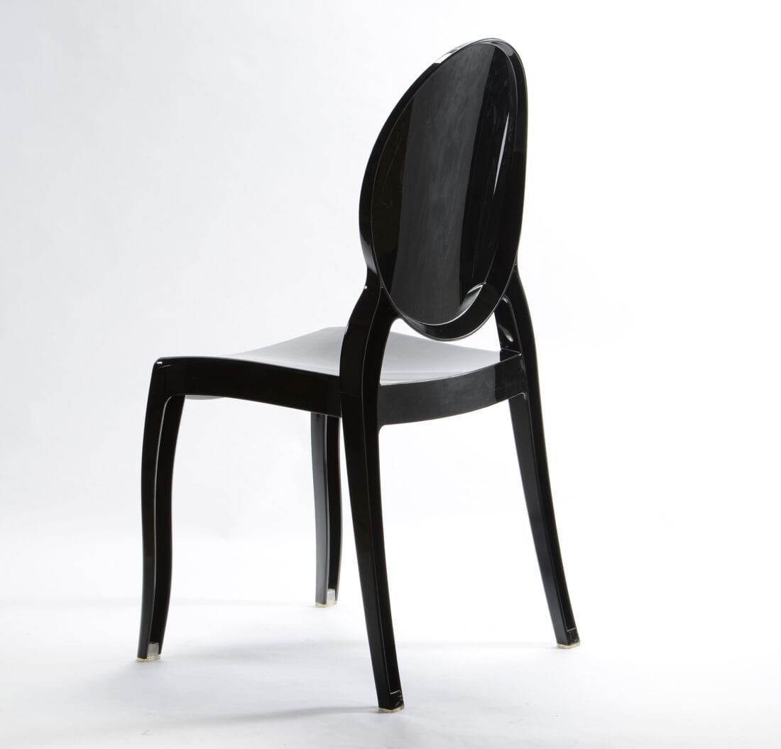 Chivari Black Resin Oval Back Sophia Ghost Chair CGSRB-ZG-T