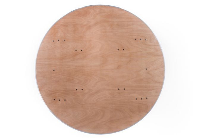 Chivari 60" (5 Foot) Round Heavy Duty Metal Edge Plywood Folding Banquet Table TPLYRD60M-AX-T