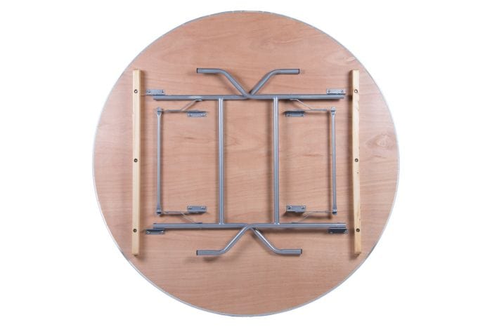 Chivari 60" (5 Foot) Round Heavy Duty Metal Edge Plywood Folding Banquet Table TPLYRD60M-AX-T