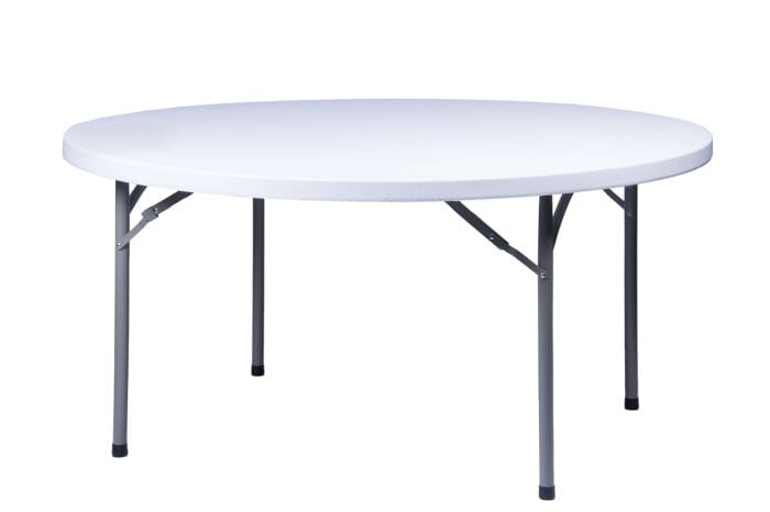 Chivari 100 Person Value Event Package:  100 Folding Poly Chairs + 12 Heavy Duty Plastic 60