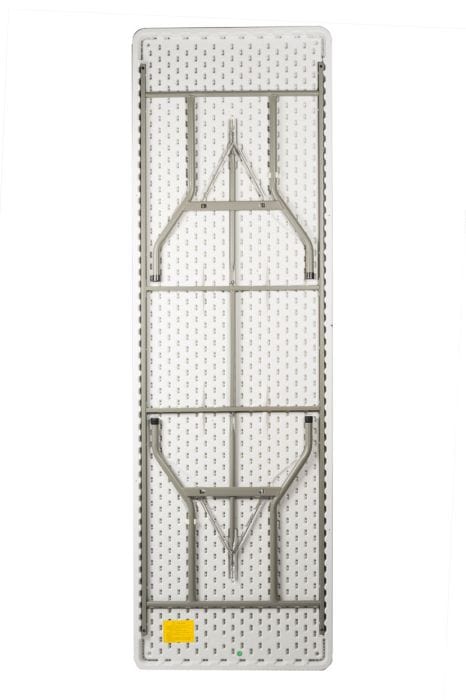 Chivari 96" x 30" (8 Foot) White Rectangle Plastic Table TPLSRT9630-LF-T