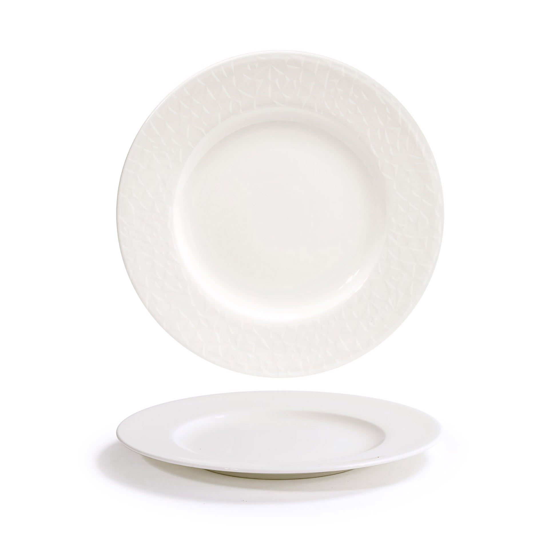 Front of the House Front of the House DSP042BEP22 8" Round Catalyst® Rim Plate - Facet™ - Case of 6 FOH-DSP042BEP22