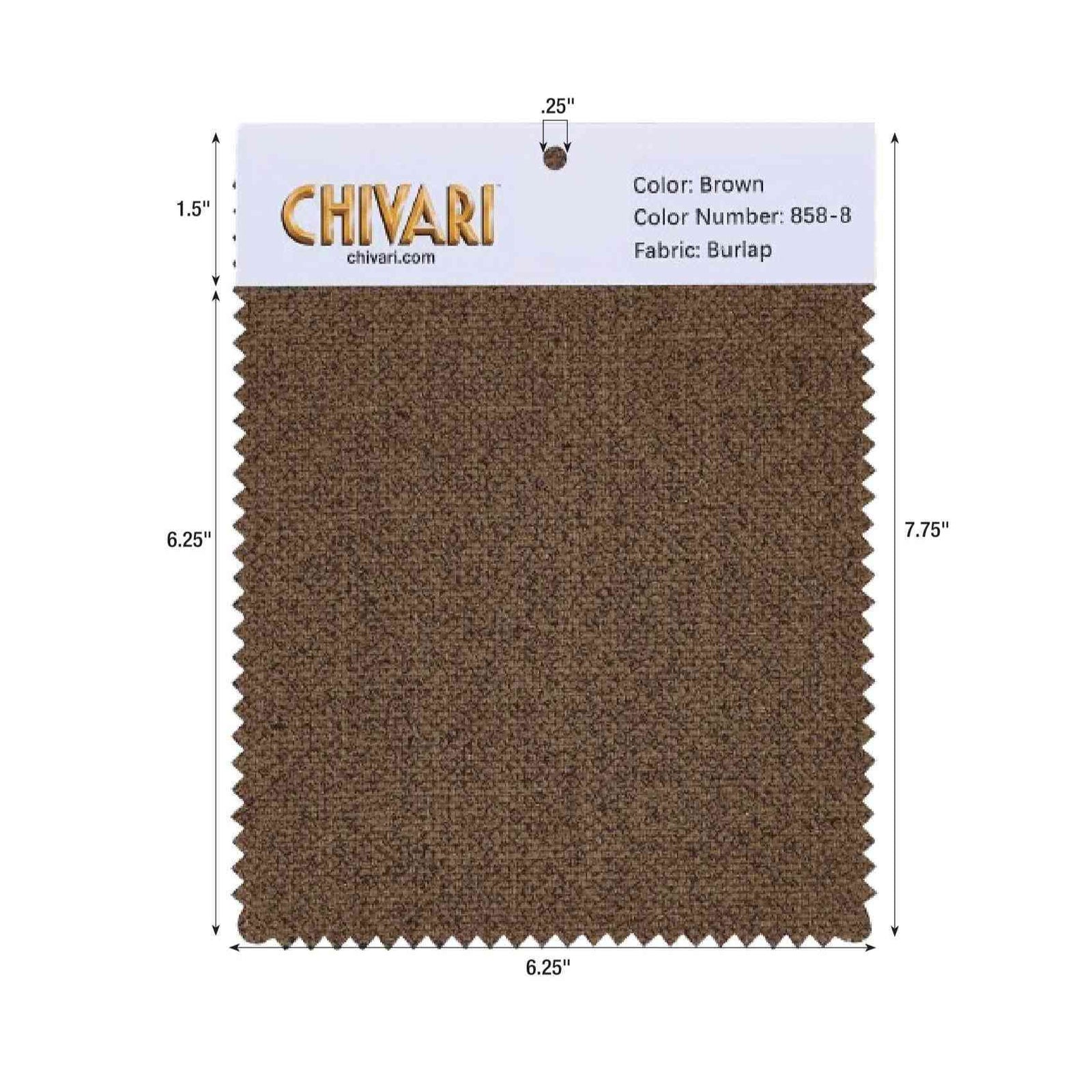 Chivari World’s Best Cushion Fabric Swatch – Burlap SW-B-BR-A