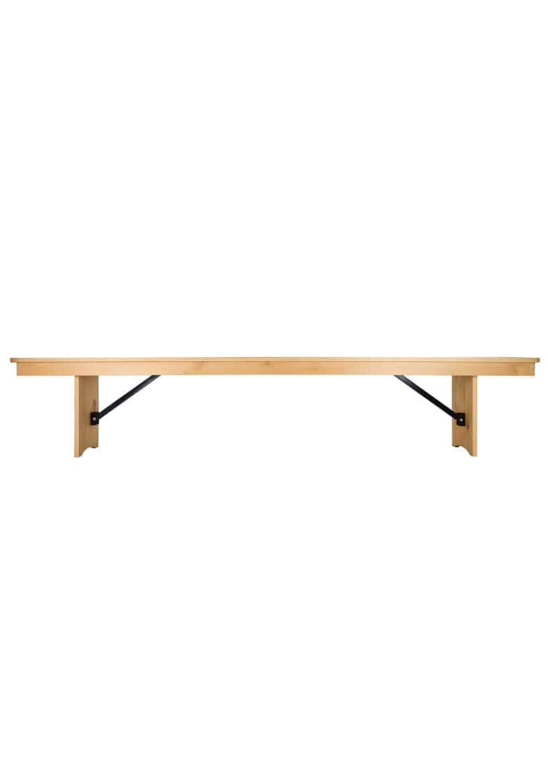 Chivari Natural 8 Foot (96″ x 12″) Rectangle Farmhouse Table Bench TFARM-BENCH-9612-NATURAL-AX-T