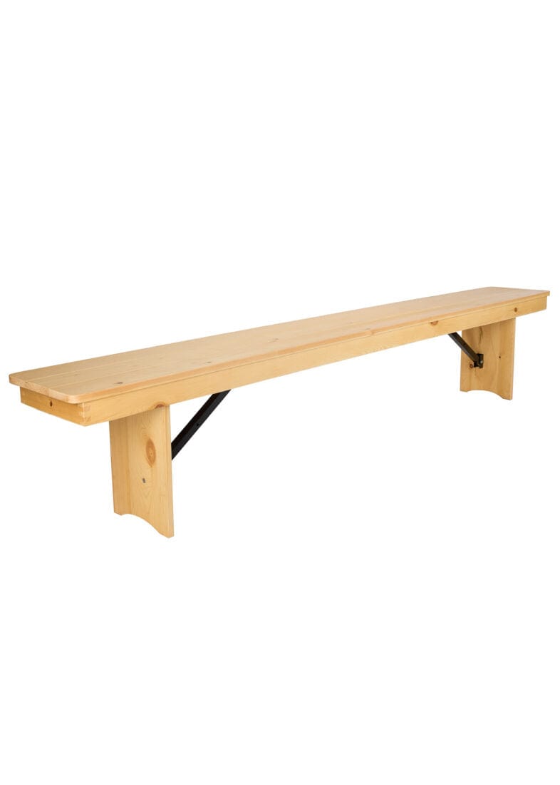 Chivari Natural 8 Foot (96″ x 12″) Rectangle Farmhouse Table Bench TFARM-BENCH-9612-NATURAL-AX-T