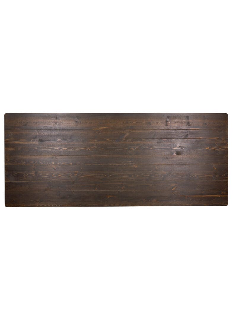 Chivari Fruitwood 96" x 40" (8 Foot) Rectangle Fluted Leg Wood Farm Table TFRMPLRT9640-FTW-FL-AX