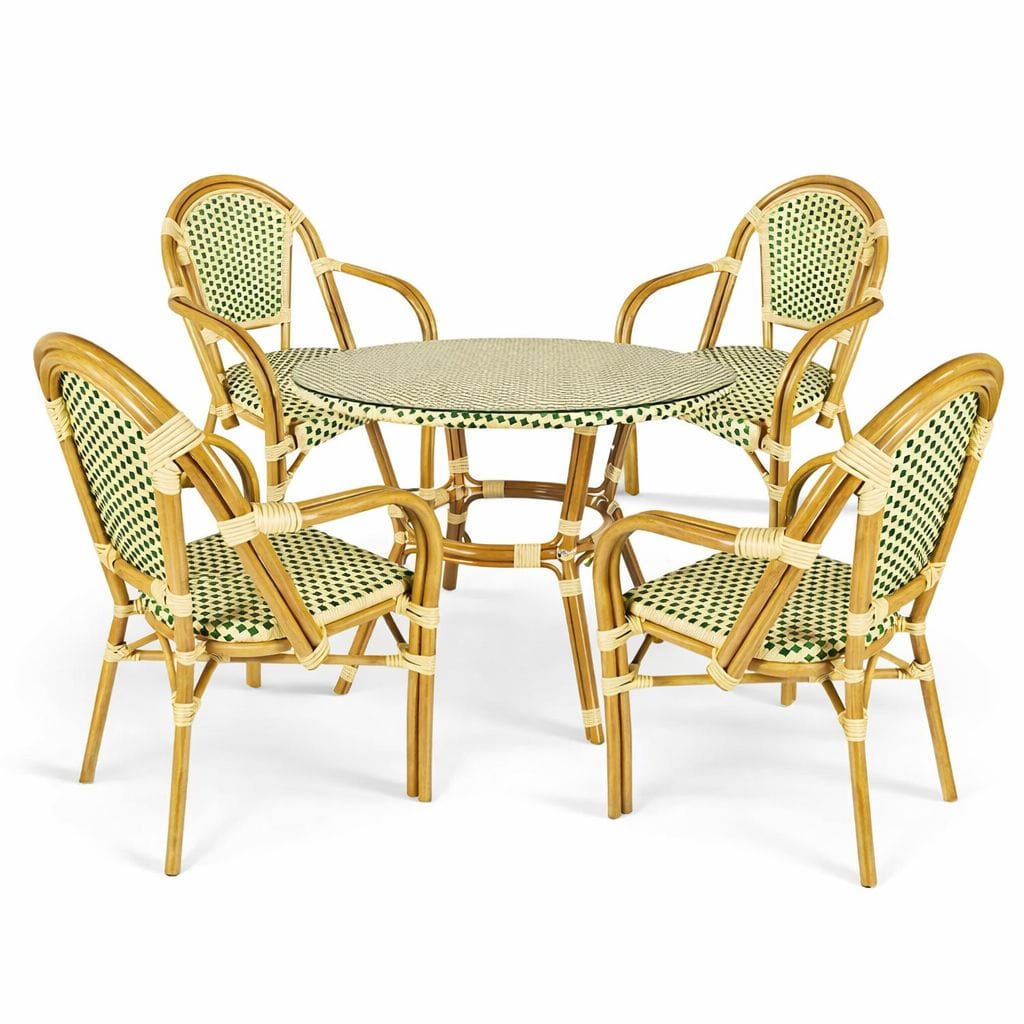 Toulouse Beige and Green French Bistro Set Includes 40
