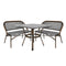 Toulouse Black on White French Bistro Set with 48x36" Table and 2 Benches FBK-BLA-4836X2B
