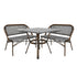 Toulouse Black on White French Bistro Set with 48x36" Table and 2 Benches FBK-BLA-4836X2B