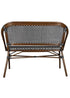 Toulouse Black on White French Bistro Set with 48x36" Table and 2 Benches FBK-BLA-4836X2B