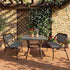 Toulouse Black on White French Bistro Set with 48x36" Table and 2 Benches FBK-BLA-4836X2B