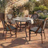 Black and White French Bistro Set Includes 40" Table and 4 Chairs with Arms