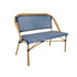 Toulouse Blue on White French Bistro Set with 48"x36" Table and 2 Benches FBK-BLU-4836X2B