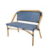 Toulouse Blue on White French Bistro Set with 48"x36" Table and 2 Benches FBK-BLU-4836X2B