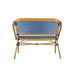 Toulouse Blue on White French Bistro Set with 48"x36" Table and 2 Benches FBK-BLU-4836X2B