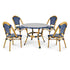 Toulouse Blue and White French Bistro Set Includes 40" Table and 4 Chairs FBK-BLU-BLU4-AX