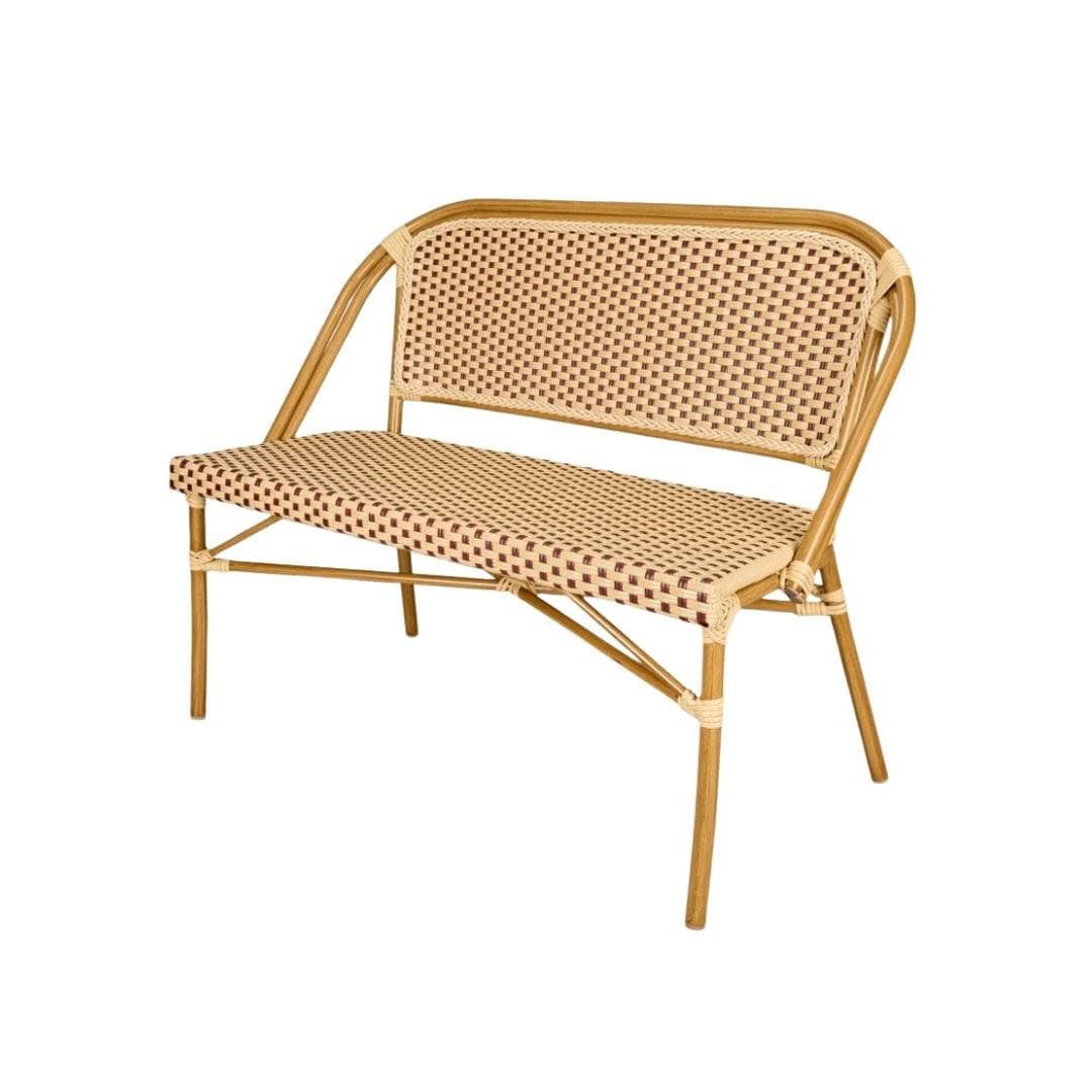 Toulouse Beige on Maroon French Bistro Set with 48