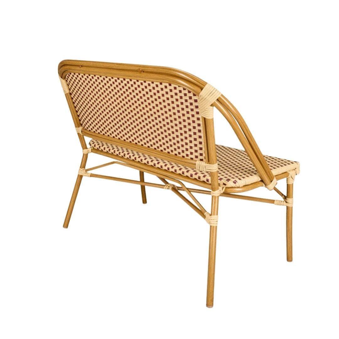 Toulouse Beige on Maroon French Bistro Set with 48