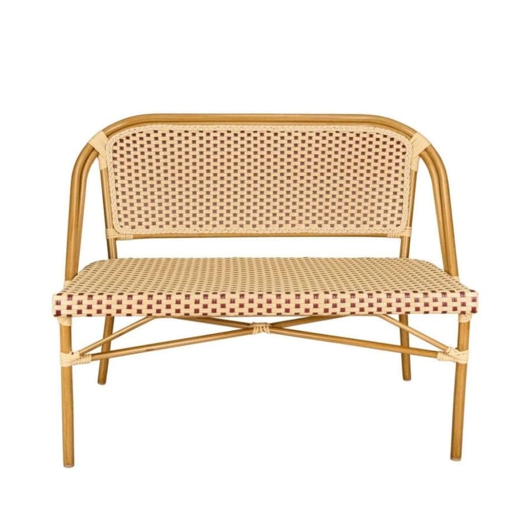 Toulouse Beige on Maroon French Bistro Set with 48