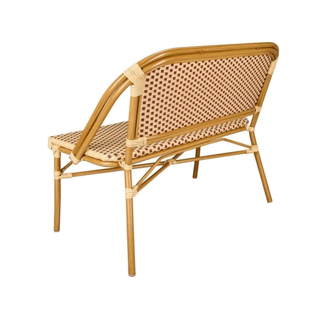 Toulouse Beige on Maroon French Bistro Set with 48