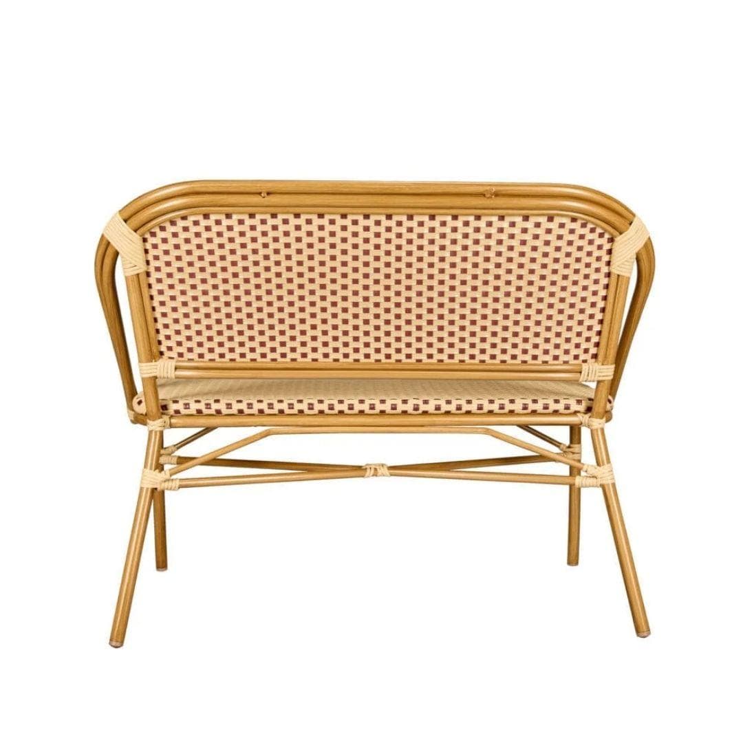 Toulouse Beige on Maroon French Bistro Set with 48