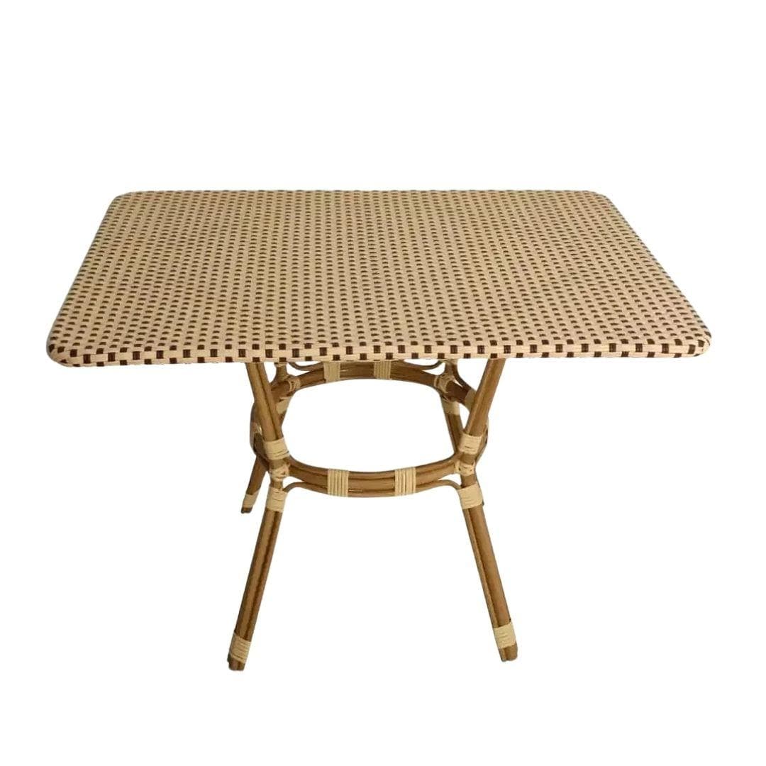 Toulouse Beige on Maroon French Bistro Set with 48