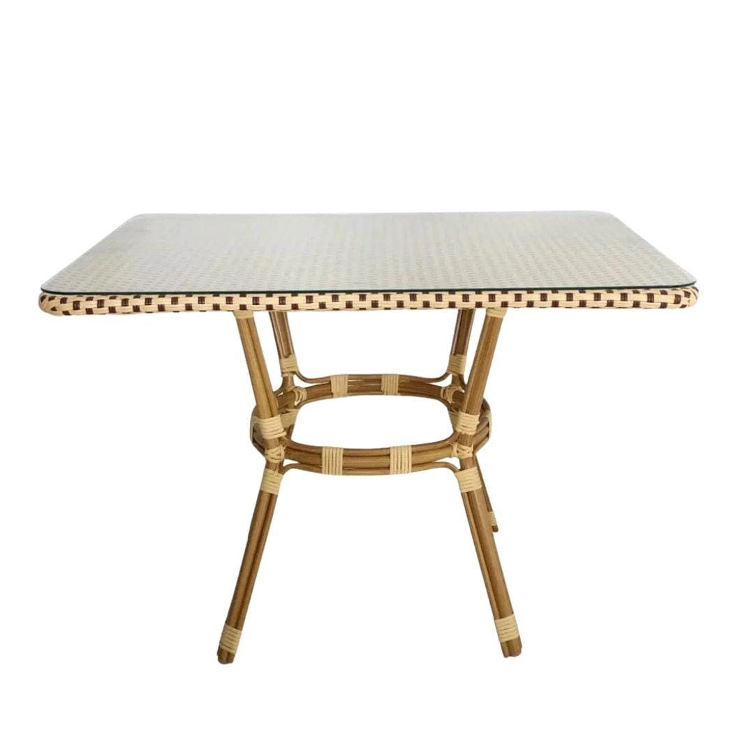 Toulouse Beige on Maroon French Bistro Set with 48
