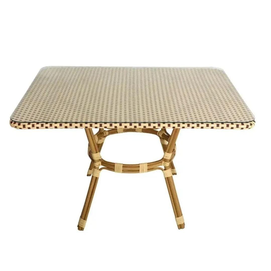 Toulouse Beige on Maroon French Bistro Set with 48
