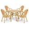 Toulouse Beige and Maroon French Bistro Set Includes 40" Table and 4 Chairs with Arms FBK-BM-AWM4-AX