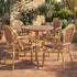 Toulouse Beige and Maroon French Bistro Set Includes 40" Table and 4 Chairs with Arms FBK-BM-AWM4-AX