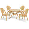 Toulouse Beige and Maroon French Bistro Set Includes 40" Table and 4 Chairs FBK-BM-WM4-AX