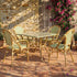 Toulouse Beige and Green French Bistro Set includes 48" x 36" Table and 4 Chairs with Arms FBK-SQ-BG-AW4-AX