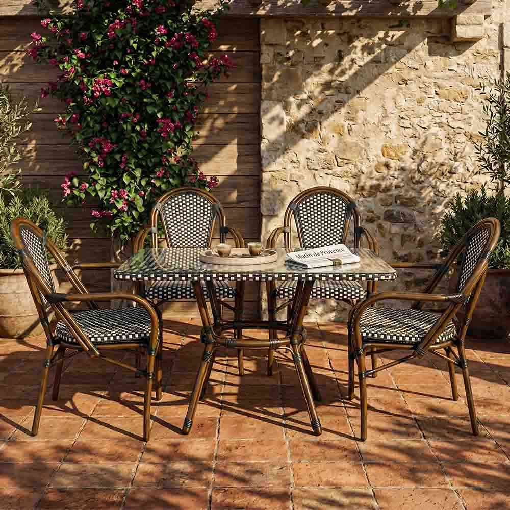 Toulouse Black and White French Bistro Set Includes 48