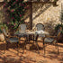 Toulouse Black and White French Bistro Set Includes 48" x 36" Table and 4 Chairs with Arms FBK-SQ-BLA-ABLA4-AX