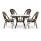 Toulouse Black and White French Bistro Set Includes 48" x 36" Table and 4 Chairs FBK-SQ-BLA-BLA4-AX