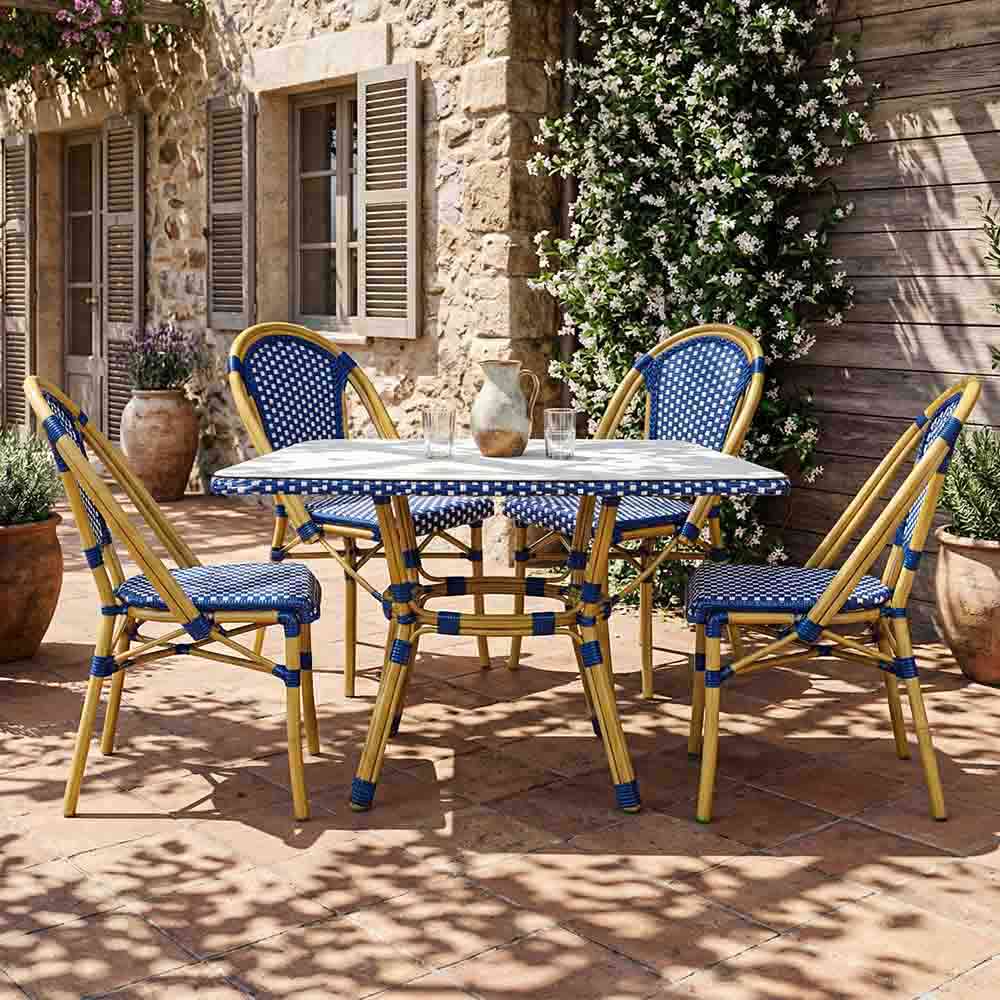 Toulouse Blue and White French Bistro Set Includes 48