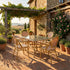 Toulouse Beige and Maroon French Bistro Set Includes 48" x 36" Table and 4 Chairs with Arms FBK-SQ-BM-AWM4-AX