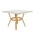 Toulouse White on Beige French Bistro Set with 48"x36" Table and 2 Benches FBK-WB-4836X2B