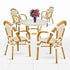 Chivari White and Beige French Bistro Set Includes 40" Table and 4 Chairs with Arms FBK-WB-AWB4-AX