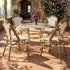 Toulouse White and Beige French Bistro Set Includes 40" Table and 4 Chairs FBK-WB-WB4-AX