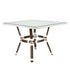 Toulouse White on White French Bistro Set with 48"x36" Table and 2 Benches FBK-WWD-4836X2B