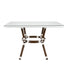 Toulouse White on White French Bistro Set with 48"x36" Table and 2 Benches FBK-WWD-4836X2B