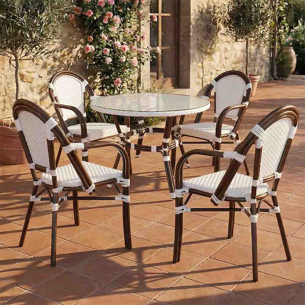 Toulouse White French Bistro Set Includes 40
