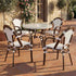 Toulouse White French Bistro Set Includes 40" Table and 4 Chairs with Arms FBK-WWD-AWD4-AX